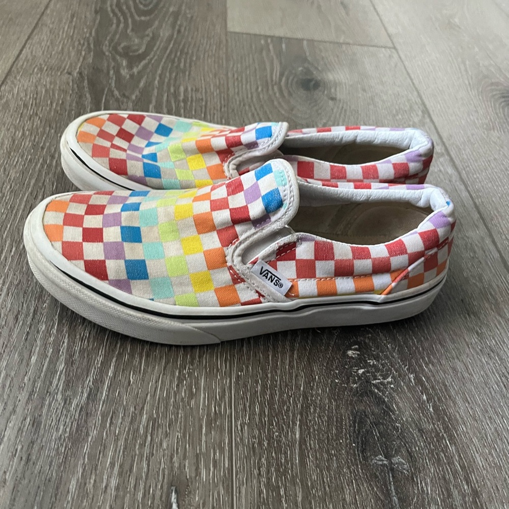 Vans Red and Orange Slip-On Sneakers
